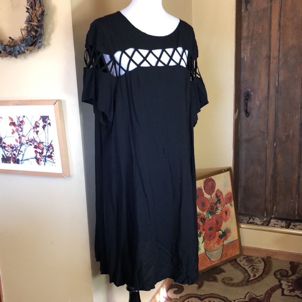TORRID sz 3x 22/24 Open Cage X Weave Crewneck Lightweight Popover Dress $59 NEW